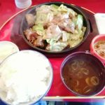 富山市 食堂マルコ 豚さがり定食！コリヤワの豚さがりが鉄板アチアチで美味い！
